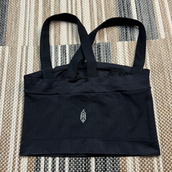 Free‎ People Black Square Neck Front Cutout Crop Top Size XS/S Women - Picture 2 of 7